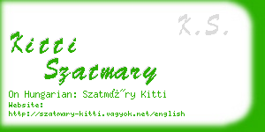 kitti szatmary business card